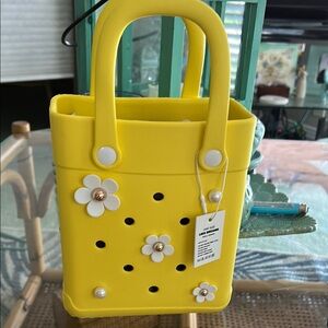 Yellow Floral Tote Bag